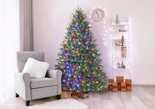 Holiday Living 7.5-ft Everett Fraser Fir Pre-lit LED Artificial Christmas  Tree - MartDiscover.com