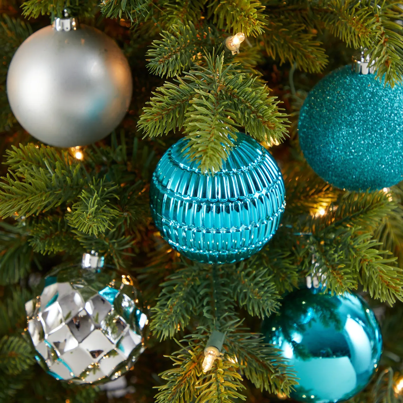 Holiday Shatterproof, 40 Count Christmas Tree Ornament Box Set, 80mm with Re-Useable Box Gold