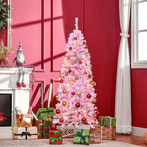 HOMCOM 7FT Prelit Artificial Christmas Tree Holiday Home Décor w/ 350 LED Light
