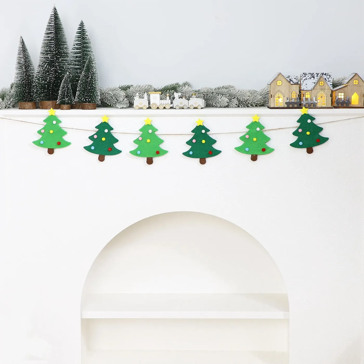 HomeKingdee Christmas Tree Felt Garland - Xmas Haiti | Ubuy