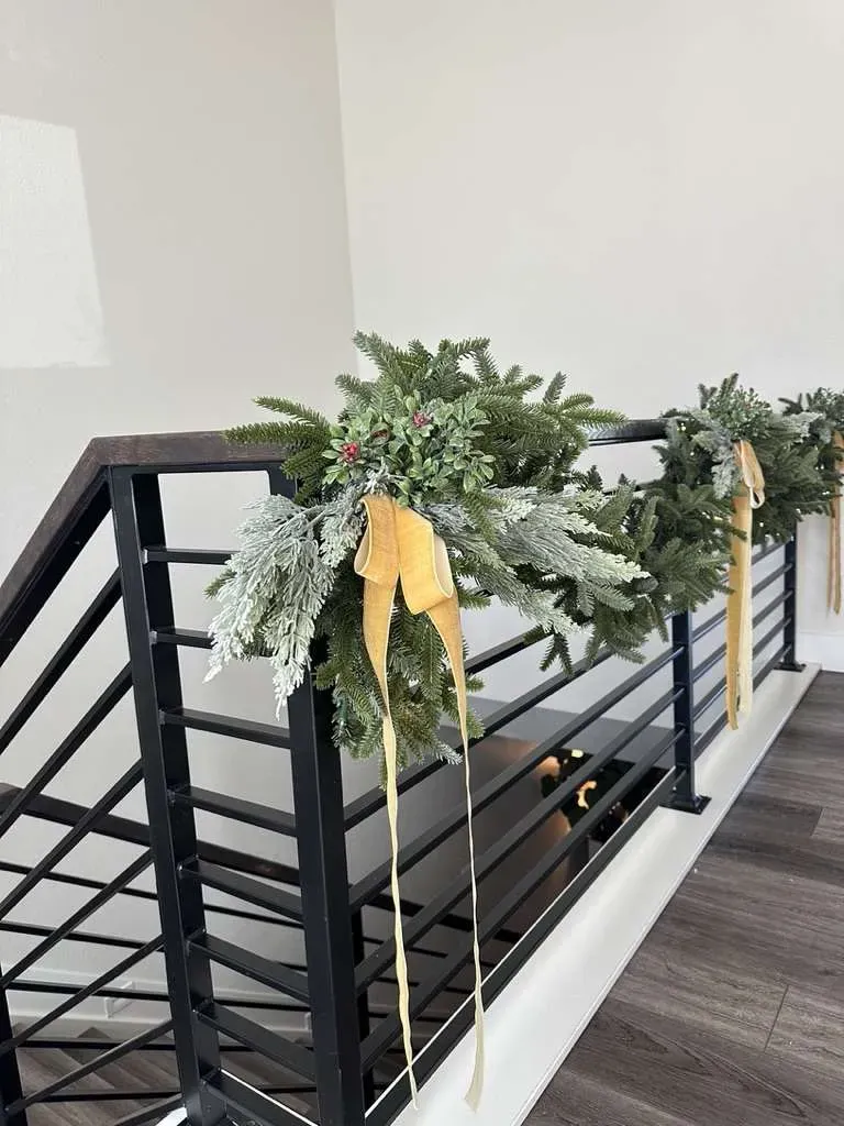 How to Create the Prettiest Garland on a Banister | April Colleen