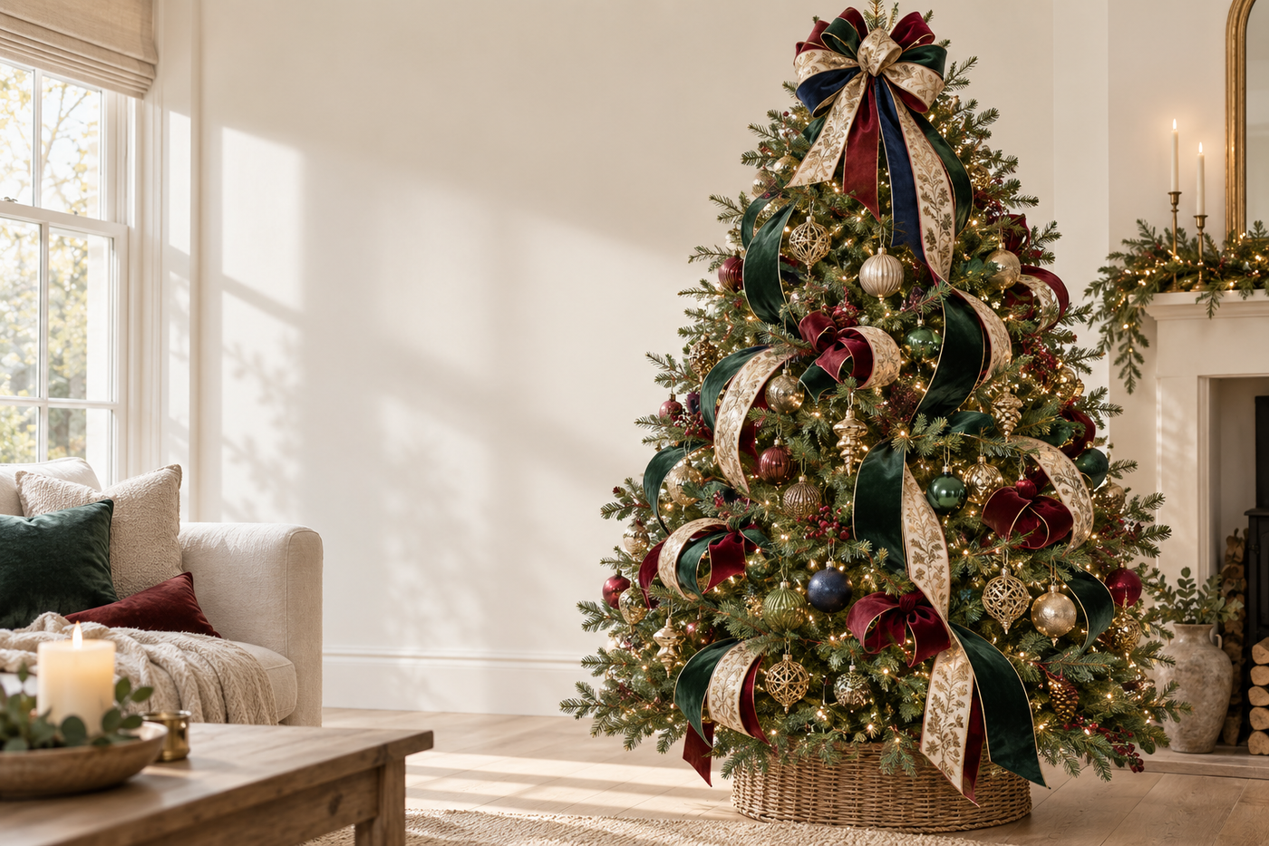How to Decorate a Christmas Tree with Ribbon