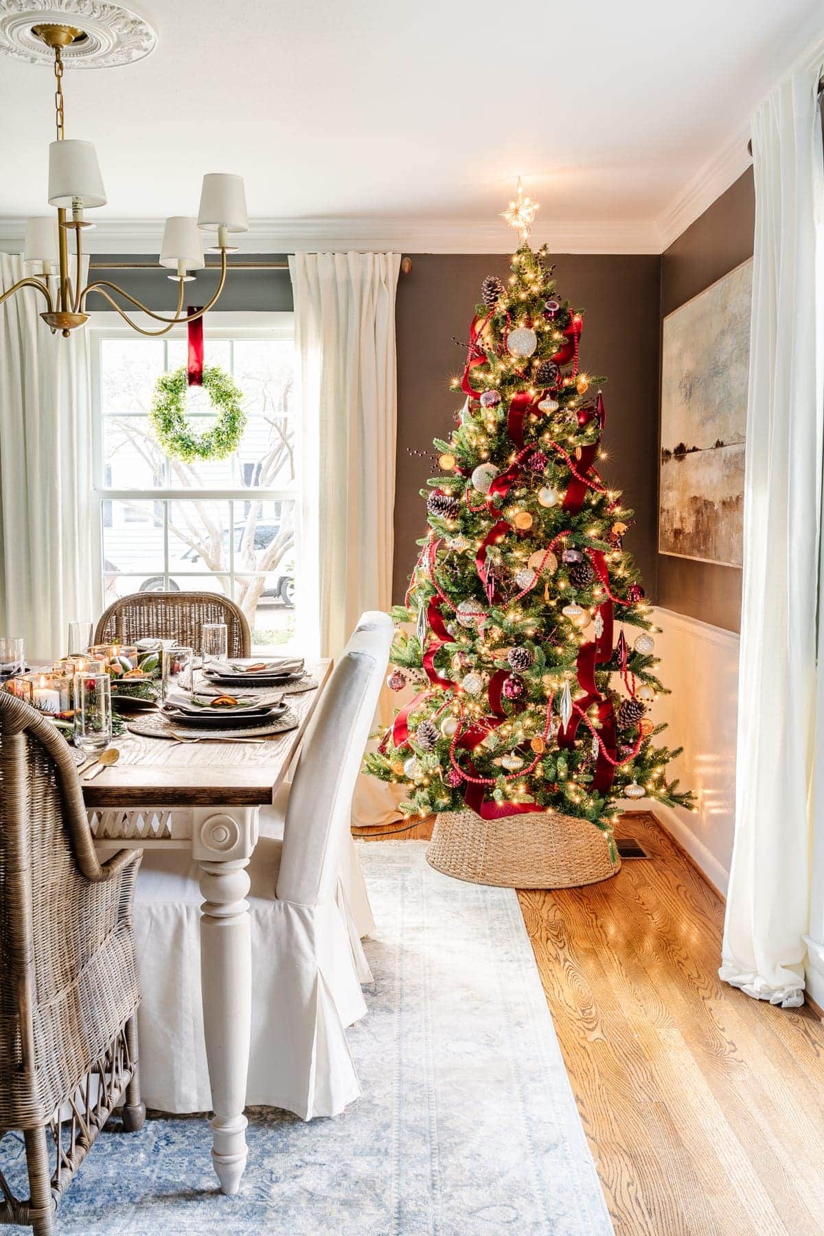 How to Put Christmas Tree Ribbon Decorations on Trees - Bless'er House
