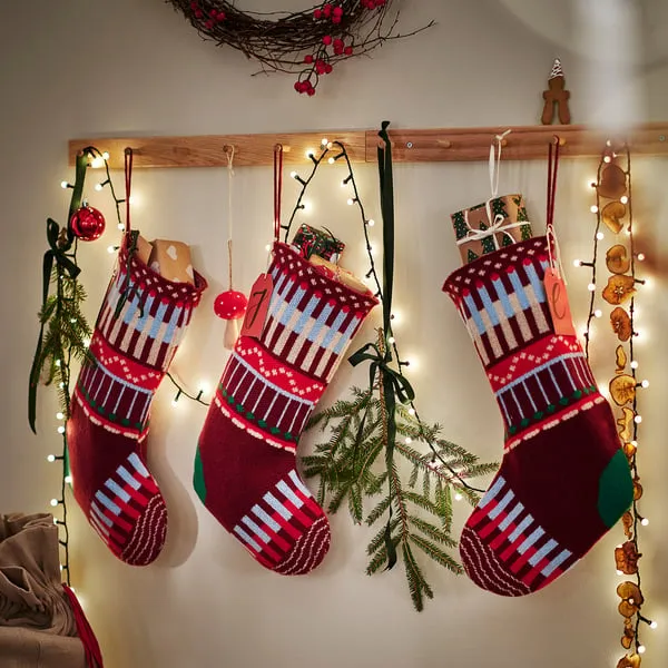 IKEA VINTERFINT Christmas Christmas stocking, stripe multicolor, Length: 19¾