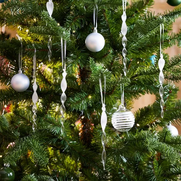 IKEA VINTERFINT Christmas tree ornament, icicle-shaped clear glass, 6¼