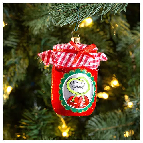 Jam jar blown glass tree ornament 10 cm | online sales on HOLYART.com