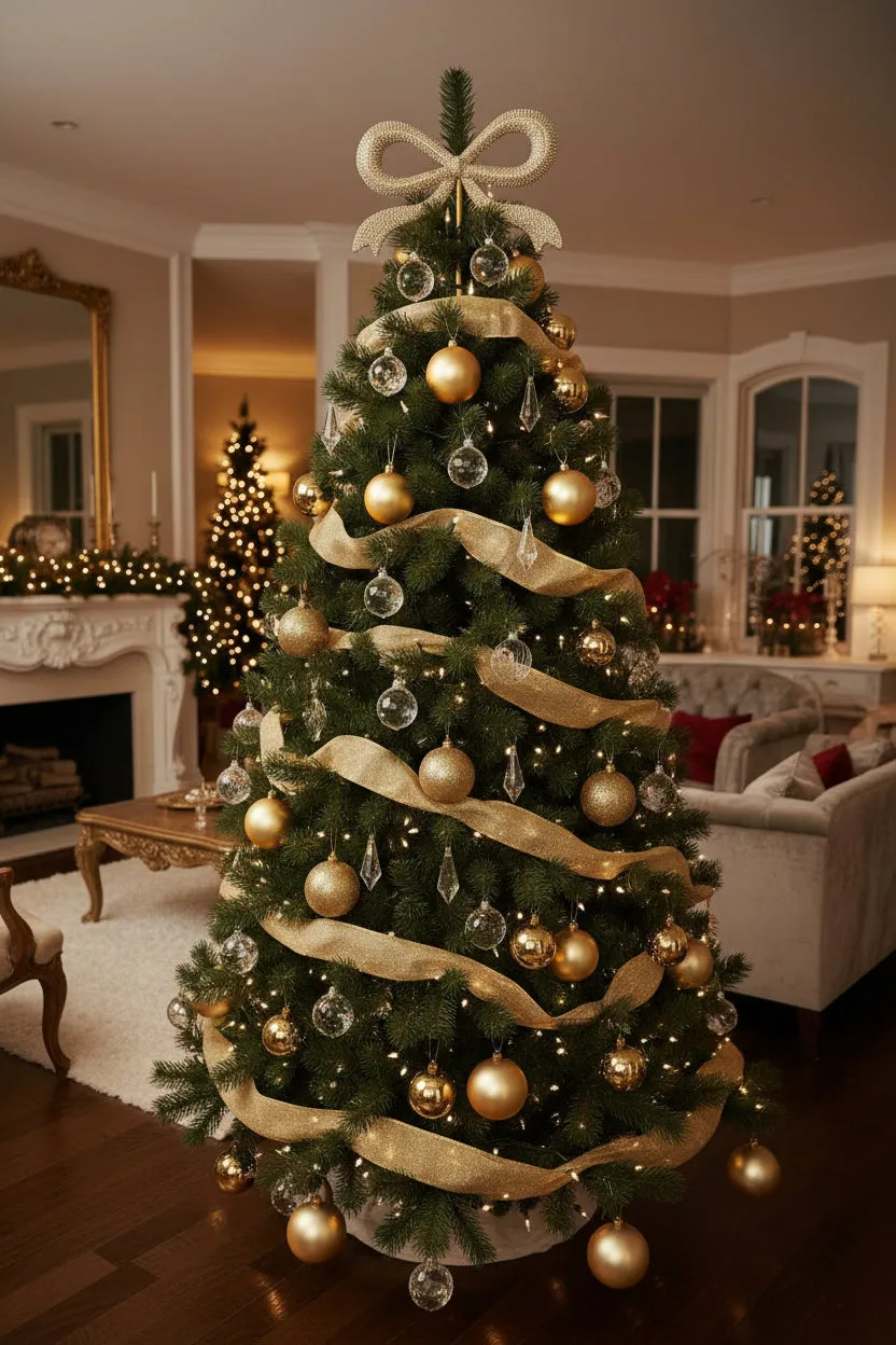 Jewel Box Gold Bow Tree Topper 7323350237242 Add a sculptural touch to  Cinch a bunch of