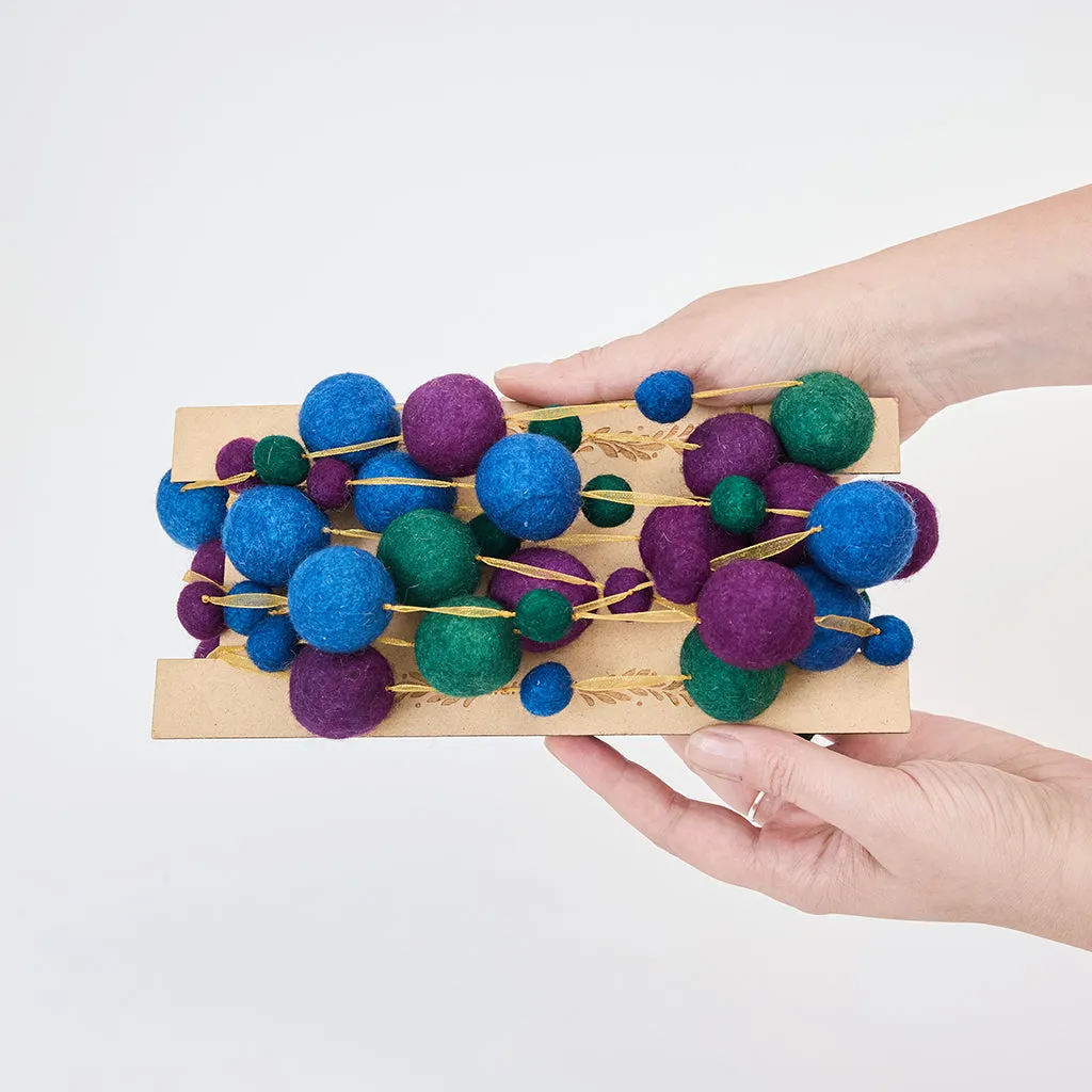 Jewel Tone Ball Garland – Handmade Christmas Holiday Decor