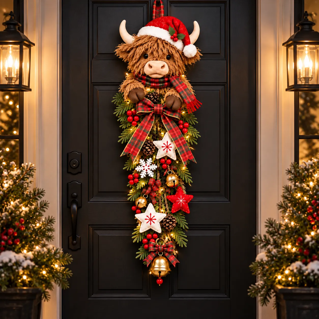 🔥Last Day 49% OFF✨🎄 Lighted Highland Cow Christmas Door Swag – A Cozy  Holiday Welcome – olivanta
