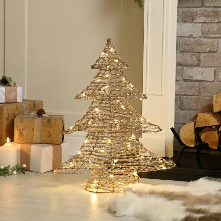 LED Champagne Gold Tree - Christmas Decoration - 60cm