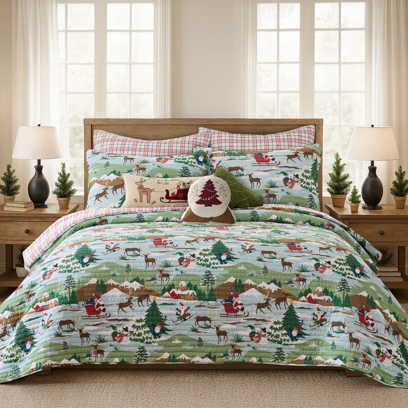 Levtex Home Merry Mountains Snow Globe Pillow