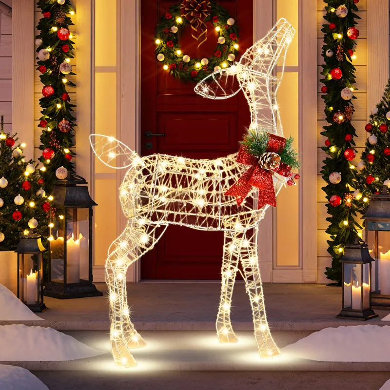 Lighted Christmas Reindeer Lawn Display