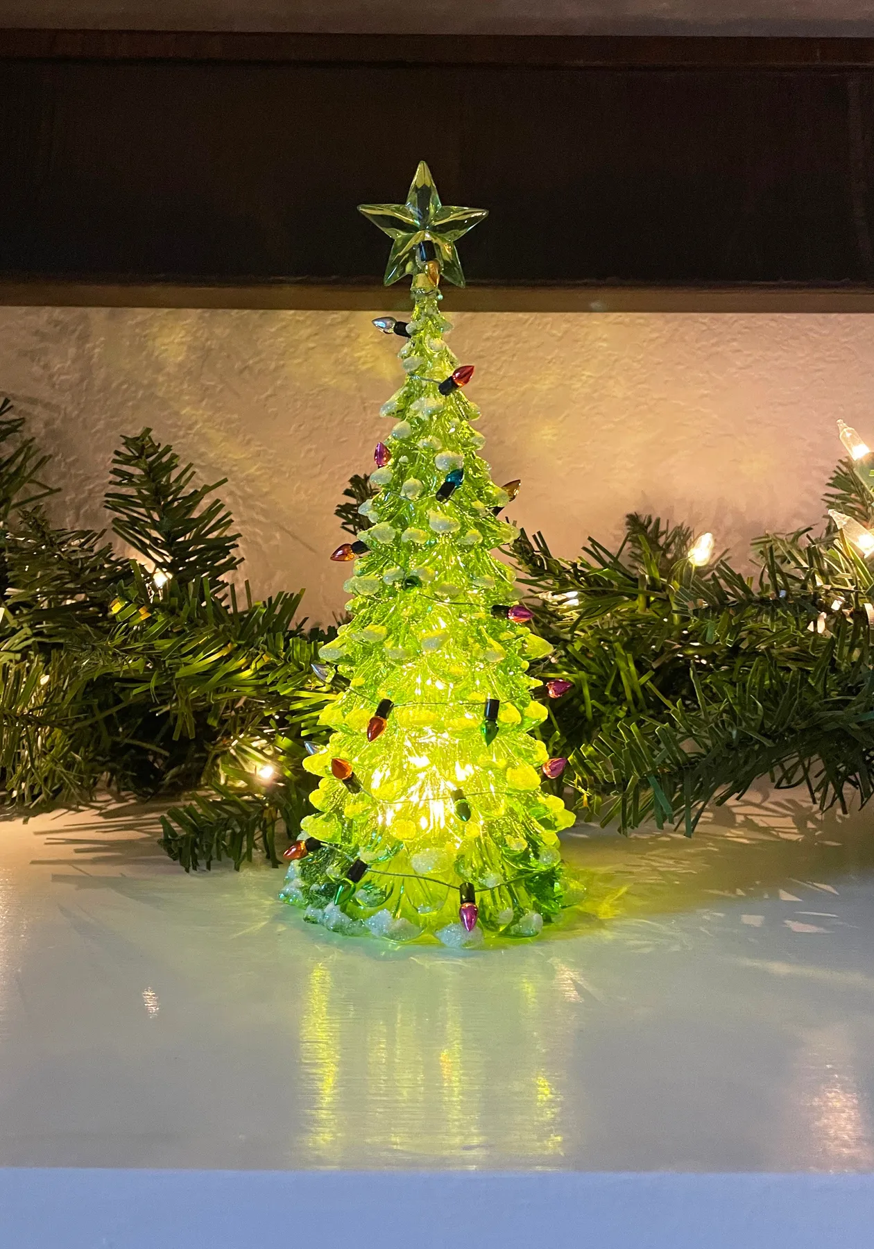 Lighted Clear Acrylic Christmas Tree with Sparkled Frosted Tips and Co - Richards Expo