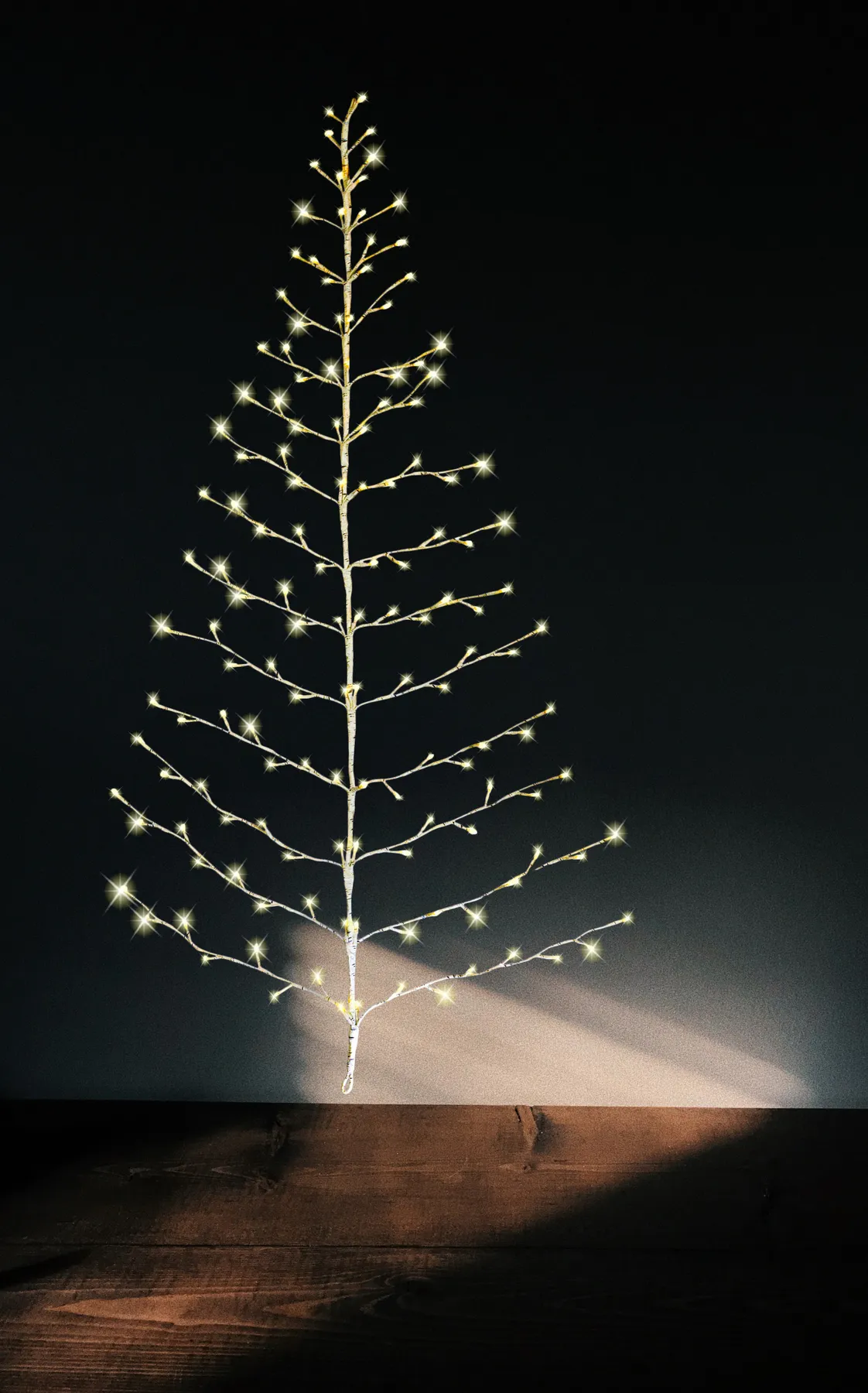 Lighted White Birch Christmas Wall Tree - Indoor/Outdoor LED 5 Foot Hi - Richards Expo