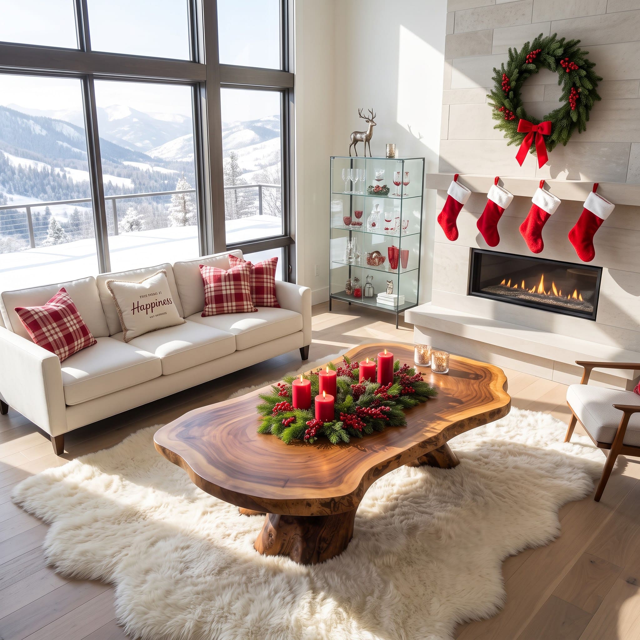Live Edge Solid Wood Christmas Coffee Table | Ashdeco
