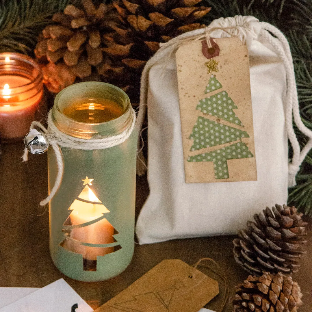 Mason Jar Christmas Tree Silhouettes Project | Stampington & Company