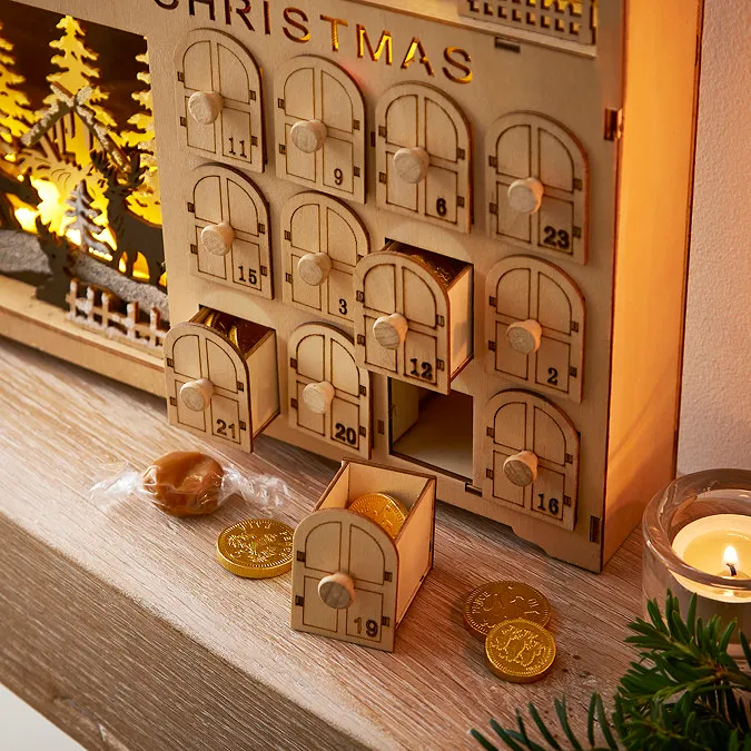 Merry Christmas Advent Calendar House Ornament Light | MFI