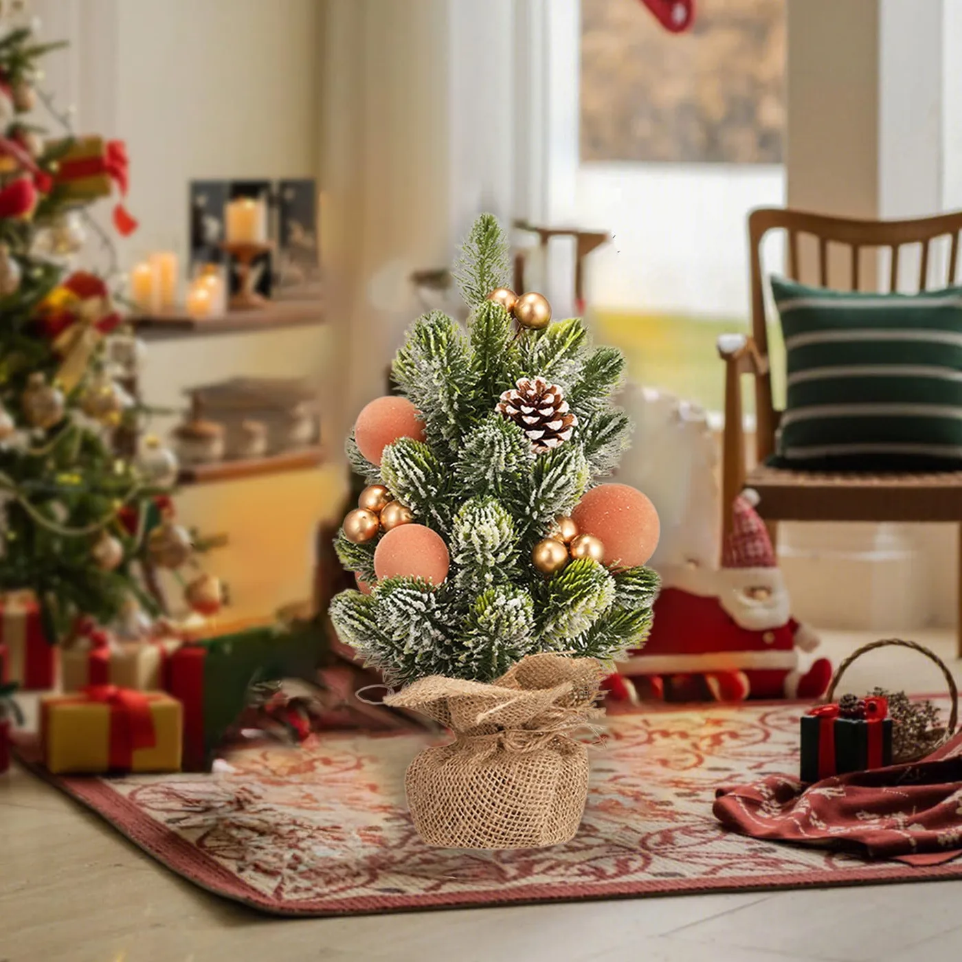 Mini Christmas Tree Ornament Small Holiday Decoration | Tabletop Scene Setting for Living Room Desk Bedroom | Plastic Christmas Decor for Home Office Shelf Display - Walmart.ca