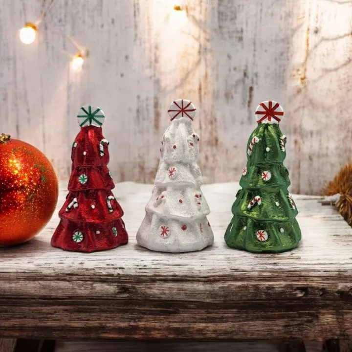 Miniature Peppermint Candy Christmas Tree Handcrafted Resin Tabletop Christmas Decor +Height: 4.8 inches | Lazada Philippines