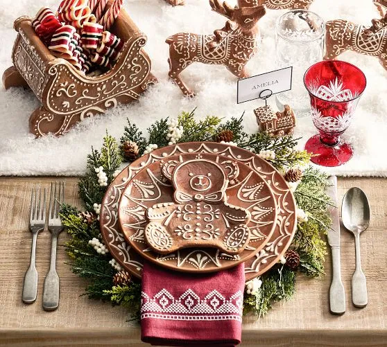 Modern Christmas Dinnerware Set Christmas Dinnerware, Table Decor Glassware Pottery Barn