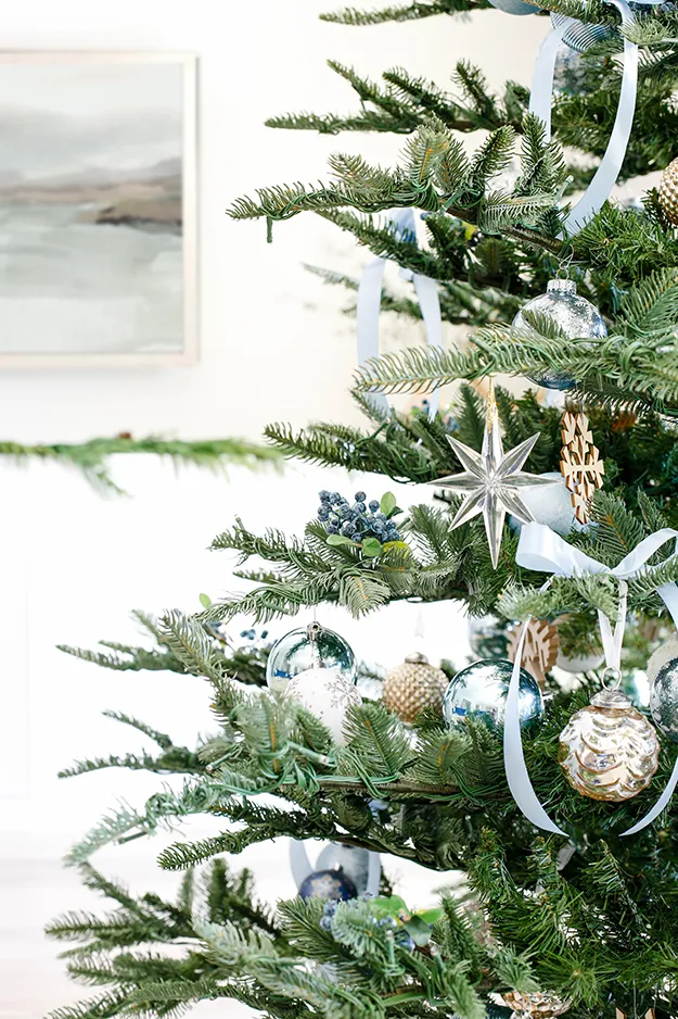 Modern Icy Blue Christmas Tree
