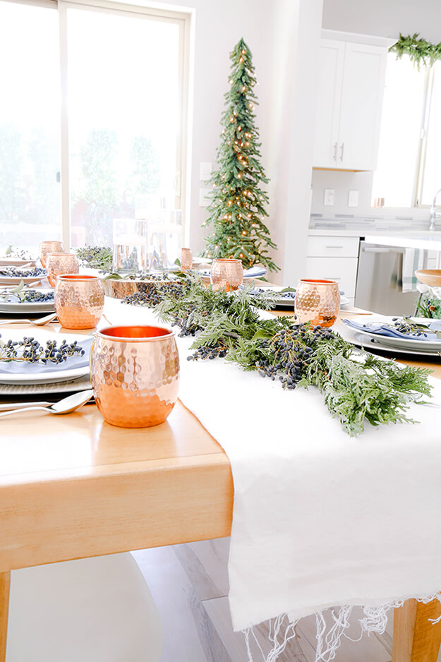 Modern, Simple Blue and Sage Christmas Home Tour