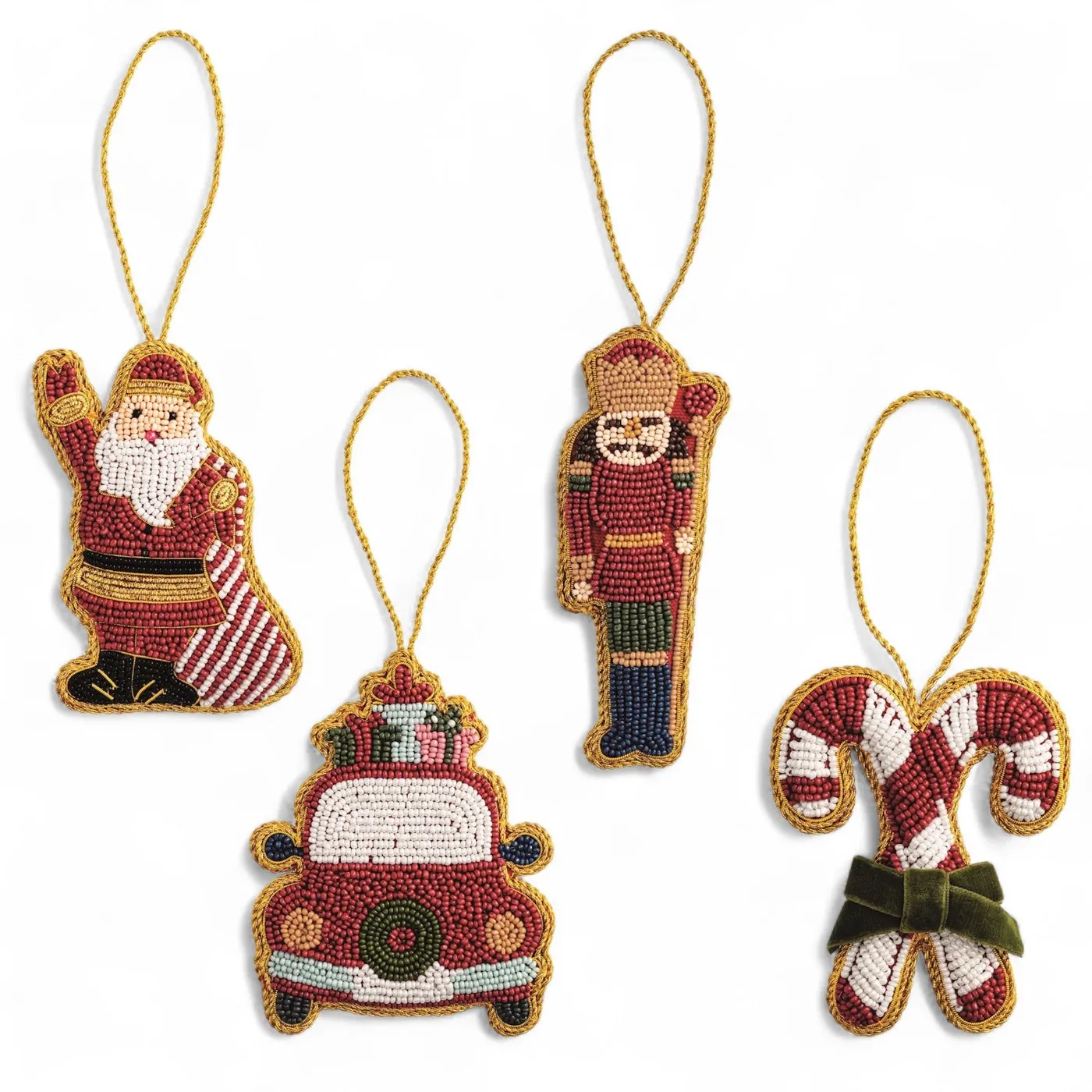Mud Pie Nutcracker Beaded Ornament in Red | Canvas