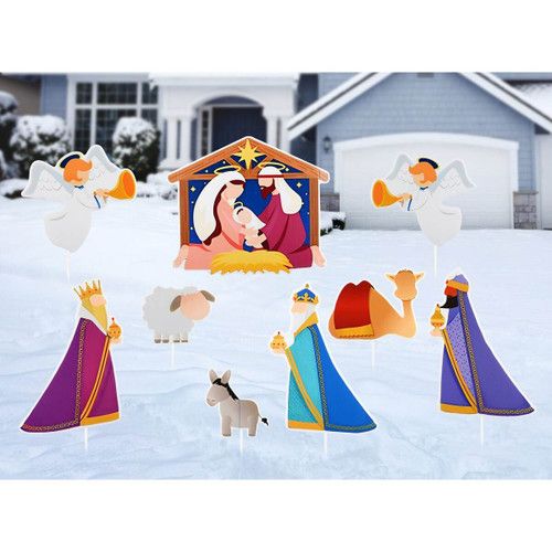 Nativity Yard Decorations Corflute (Set of 9) - 40cm - Christmas Elves Shop