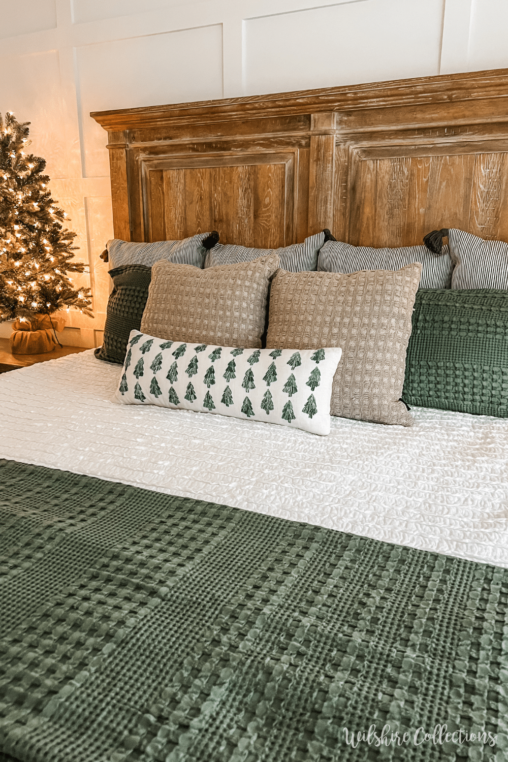 Neutral Christmas bedroom decor ideas - Wilshire Collections
