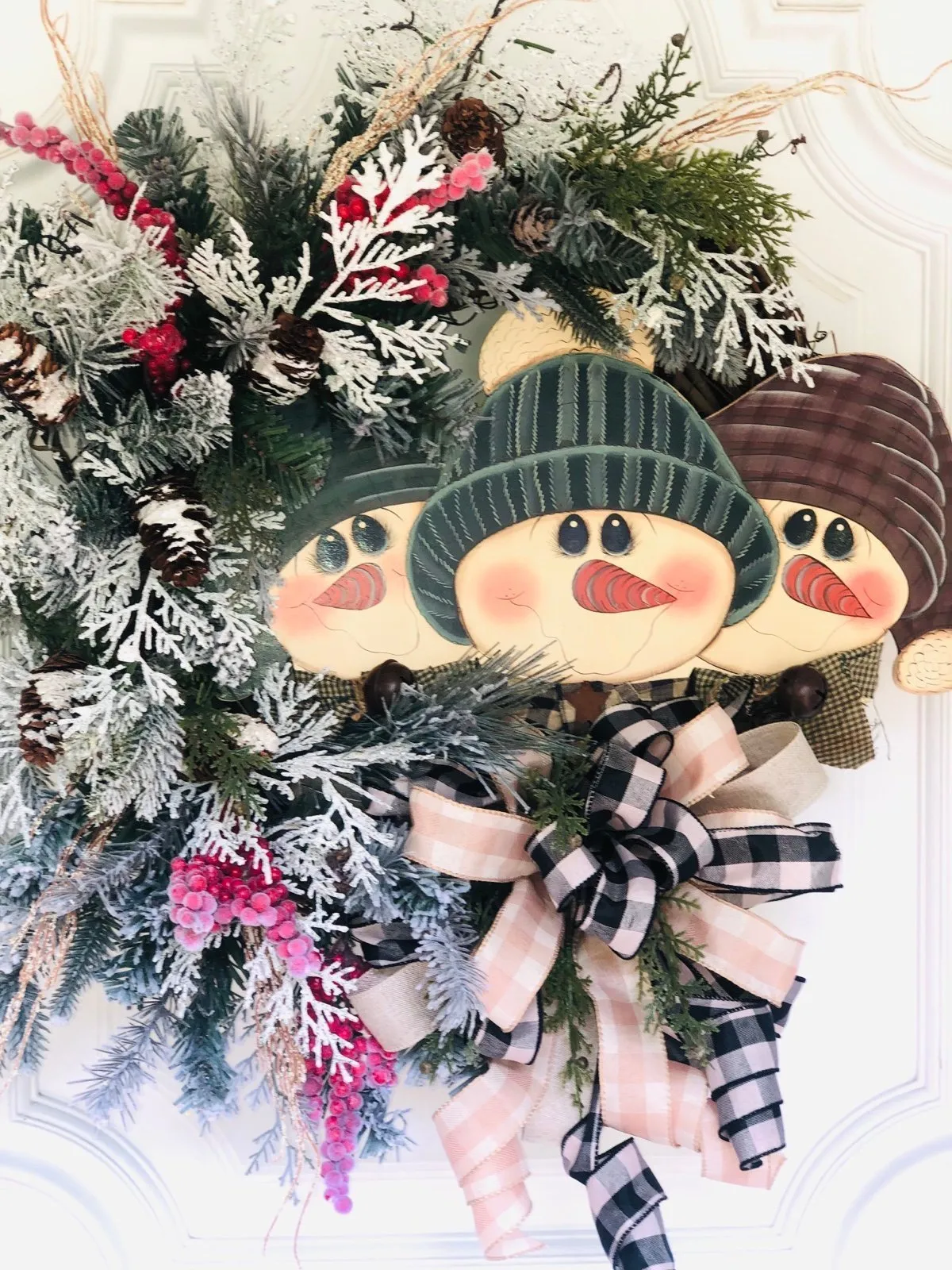 NEW! Farmhouse Snowman Wreath Winter Wreath Christmas Wreath Grapevine Rustic