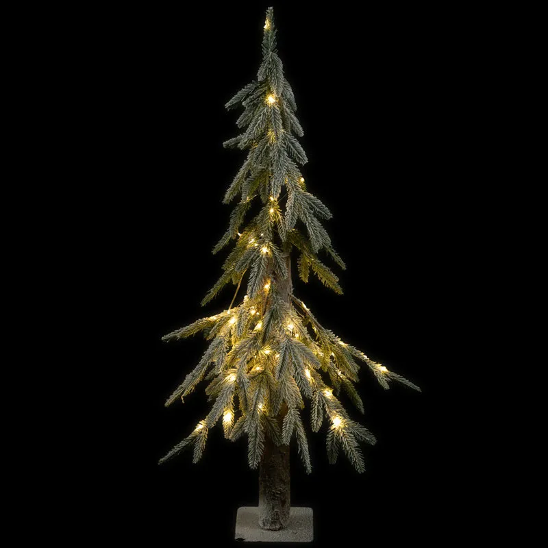 Northlight Pre-Lit Flocked Battery Operated Alpine Artificial Christmas Tree-3 ft.Clear LED Lights