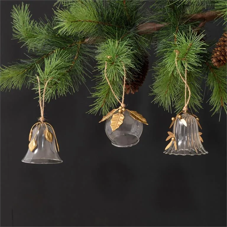 Ornaments - Clear Glass and Gold Accent Balls – Pages & Parcels