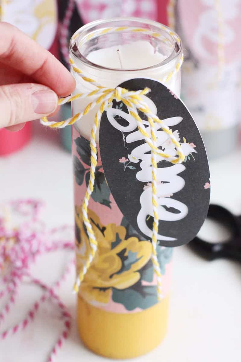Paper Wrapped Dollar Store Candles - Mod Podge Rocks
