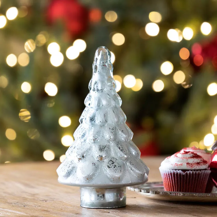 Park Hill Icy Glass Tabletop Fir Tree Medium