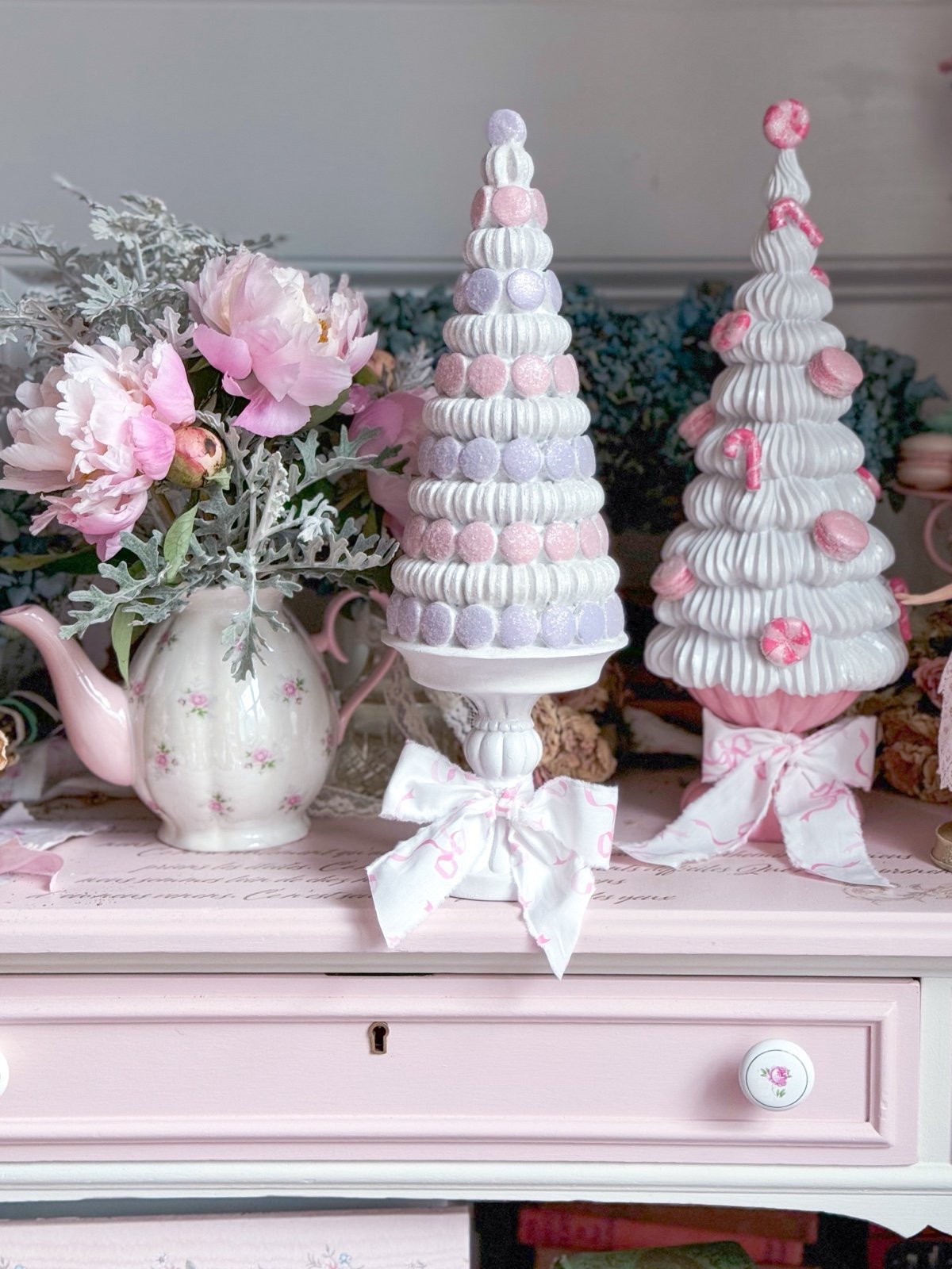 Pastel Pink and Lilac Macaron Tree Bundle candyland coquette Christmas decor