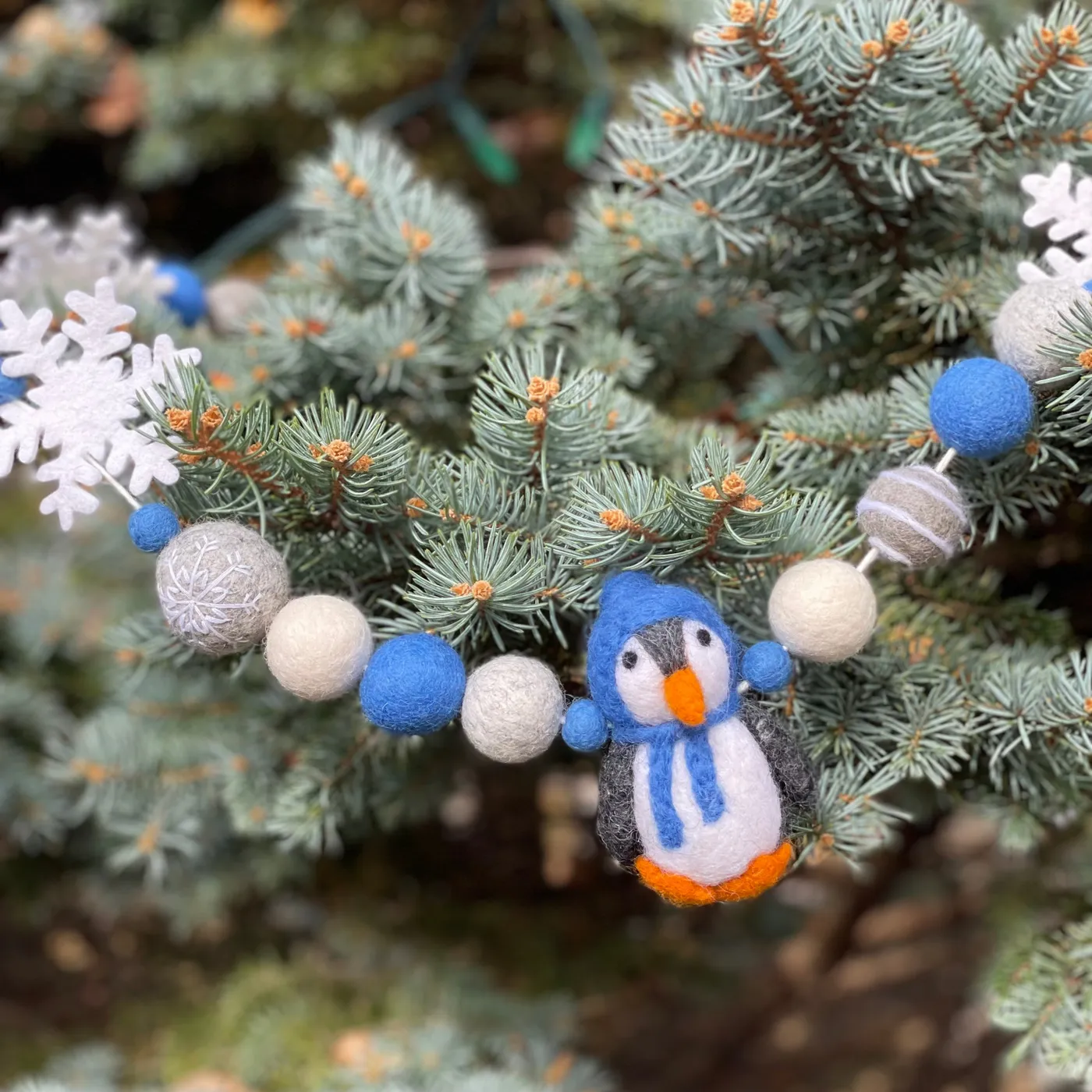 Penguin Wool Garland -Multiple Color Choices – Janet Marie Felted Goods