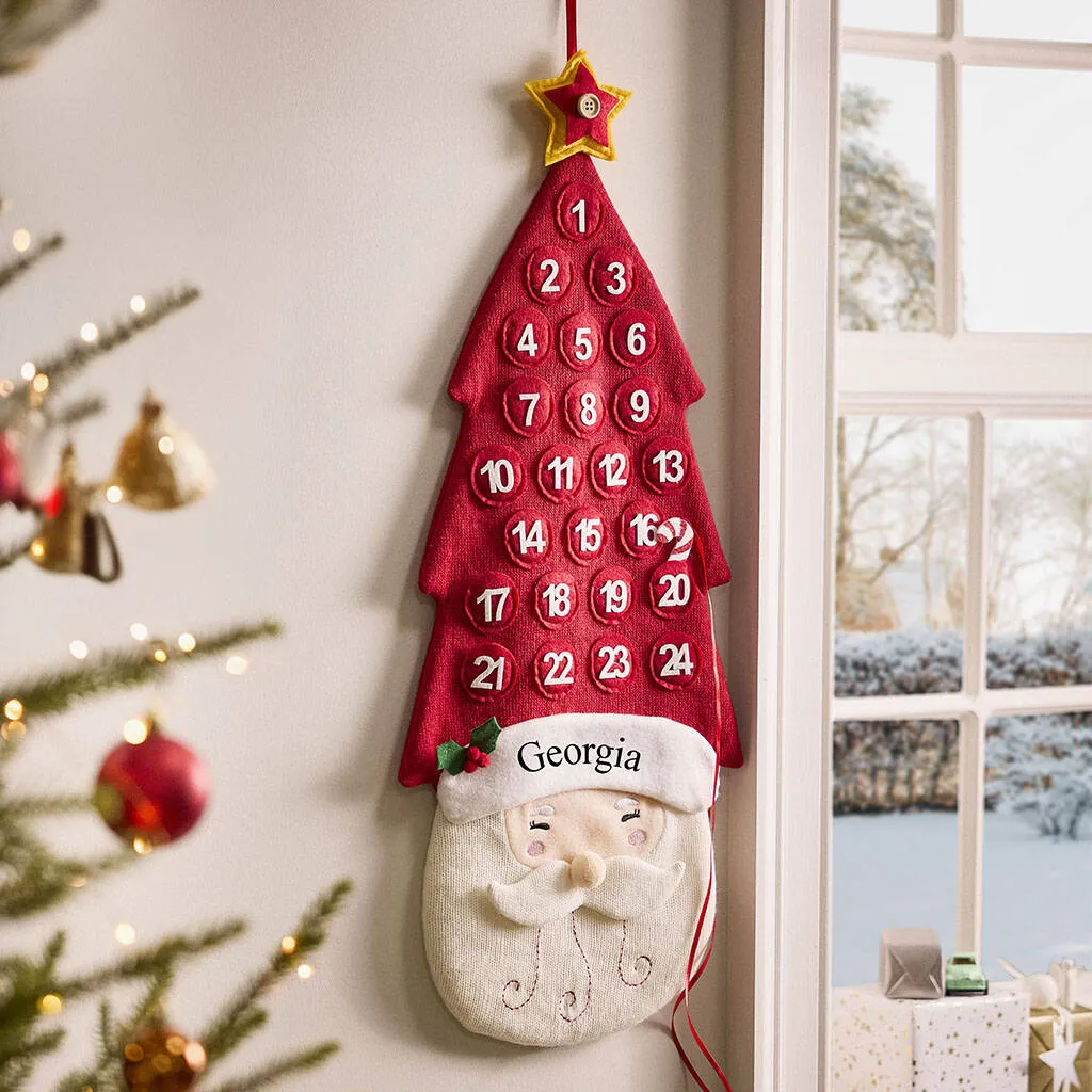 Personalised Red Father Christmas Advent Calendar By Dibor