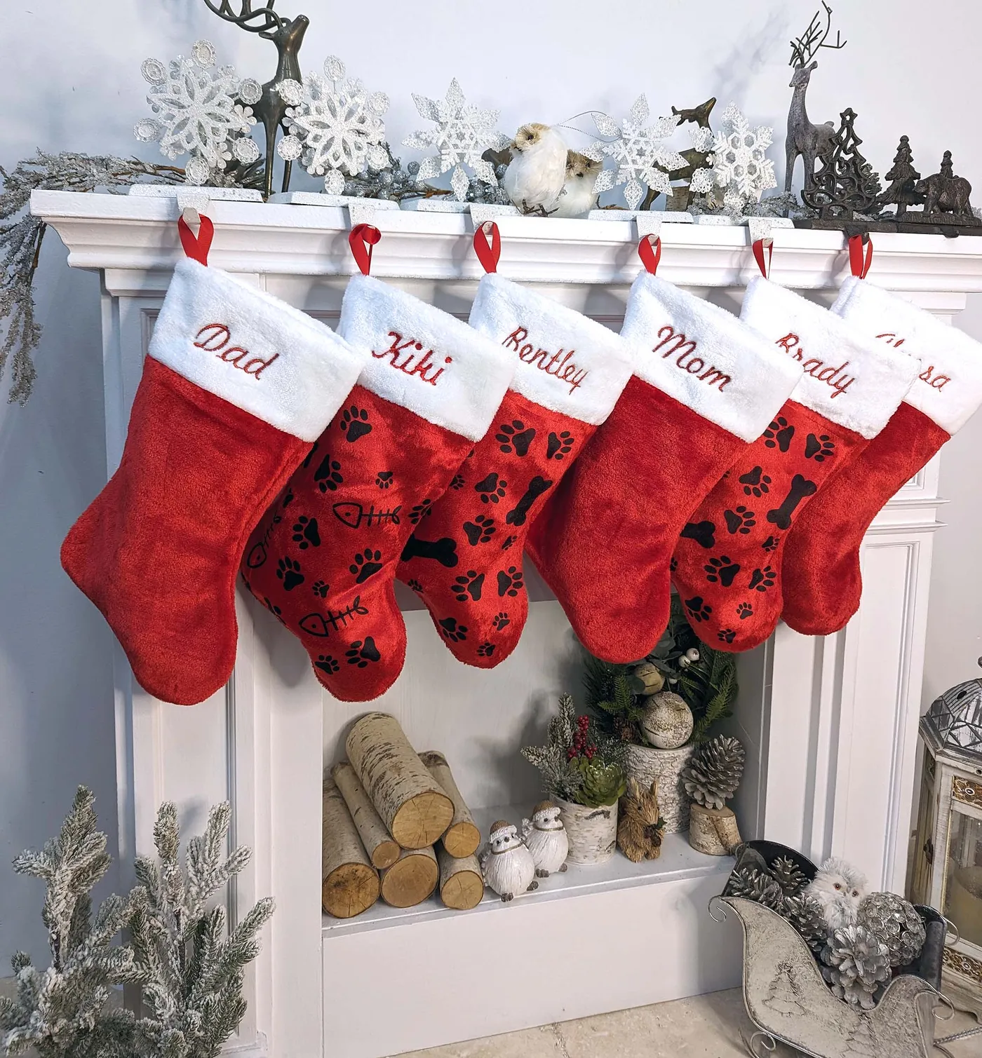 Personalized Christmas Stockings, Embroidered Stockings Custom Family Christmas  Stockings