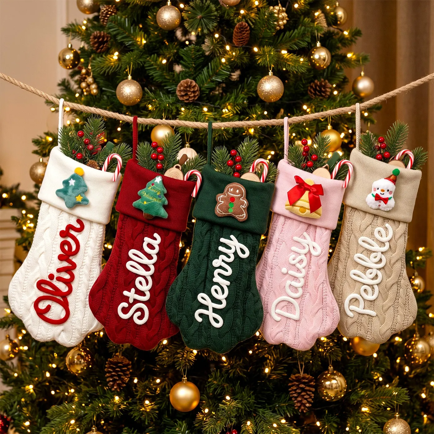 Personalized Paw-Shaped Pet Christmas Stocking – KnittyBaby