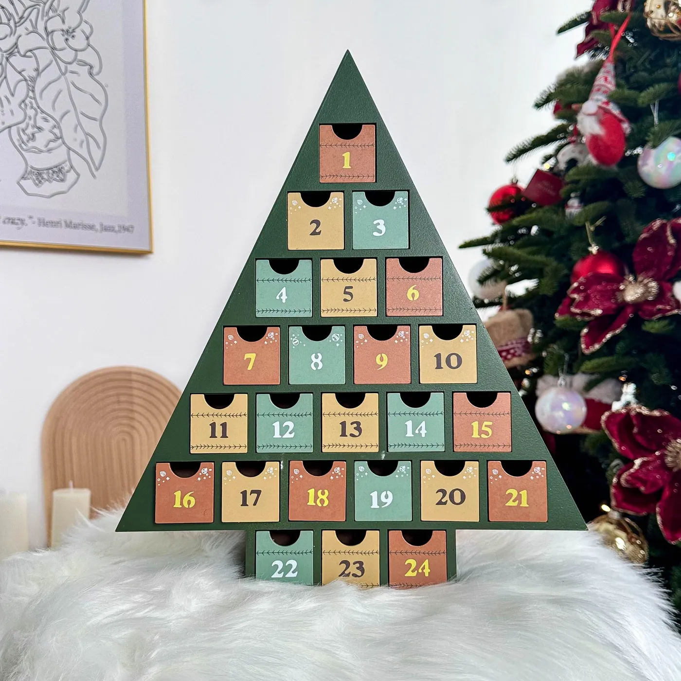 PINDALE Tree Advent Drawer Calendar by Masons Home Decor