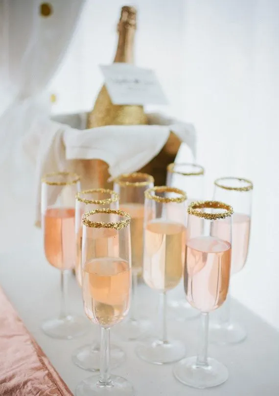 Pink And Gold Glitter Wedding Inspiration Board & Decoration Ideas
