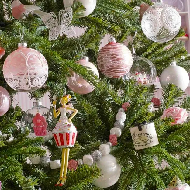 Pink Christmas Tree Ornaments and Decorative Accents, 35 Elegant Winter Holiday Decor Ideas