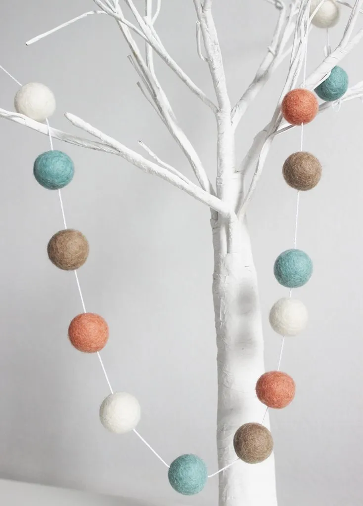 Pink, Grey and White Nursery Decor, pink and grey felt ball pom-pom garland, - MK Kids Interiors - Award Winning Interior Design Studio
