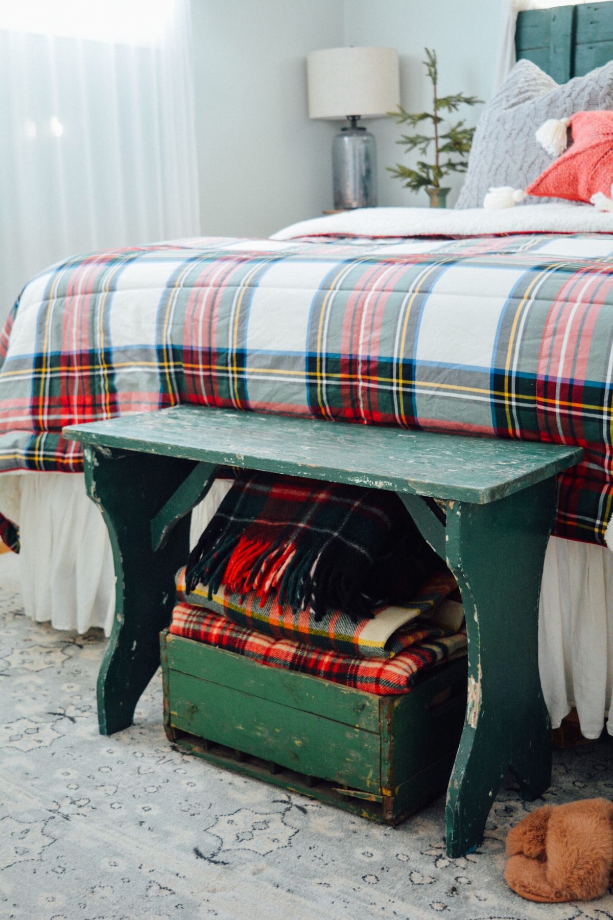 Plaid Christmas Bedroom