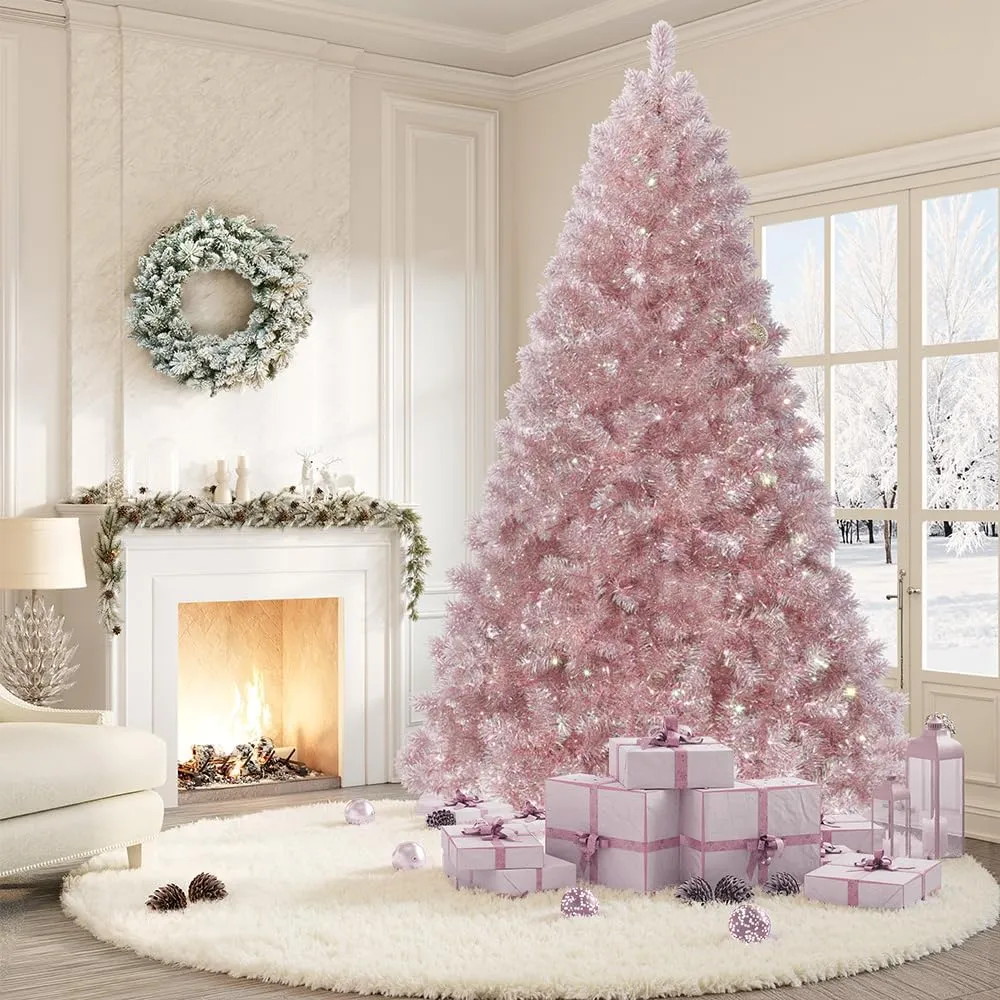 Qeetex 6Ft Black Artificial Pencil Christmas Tree with Sturdy Metal Stand Realistic Branch Tips Slim Skinny Xmas Holiday Decoration Rose Gold in the Artificial Christmas Trees department at Lowes.co