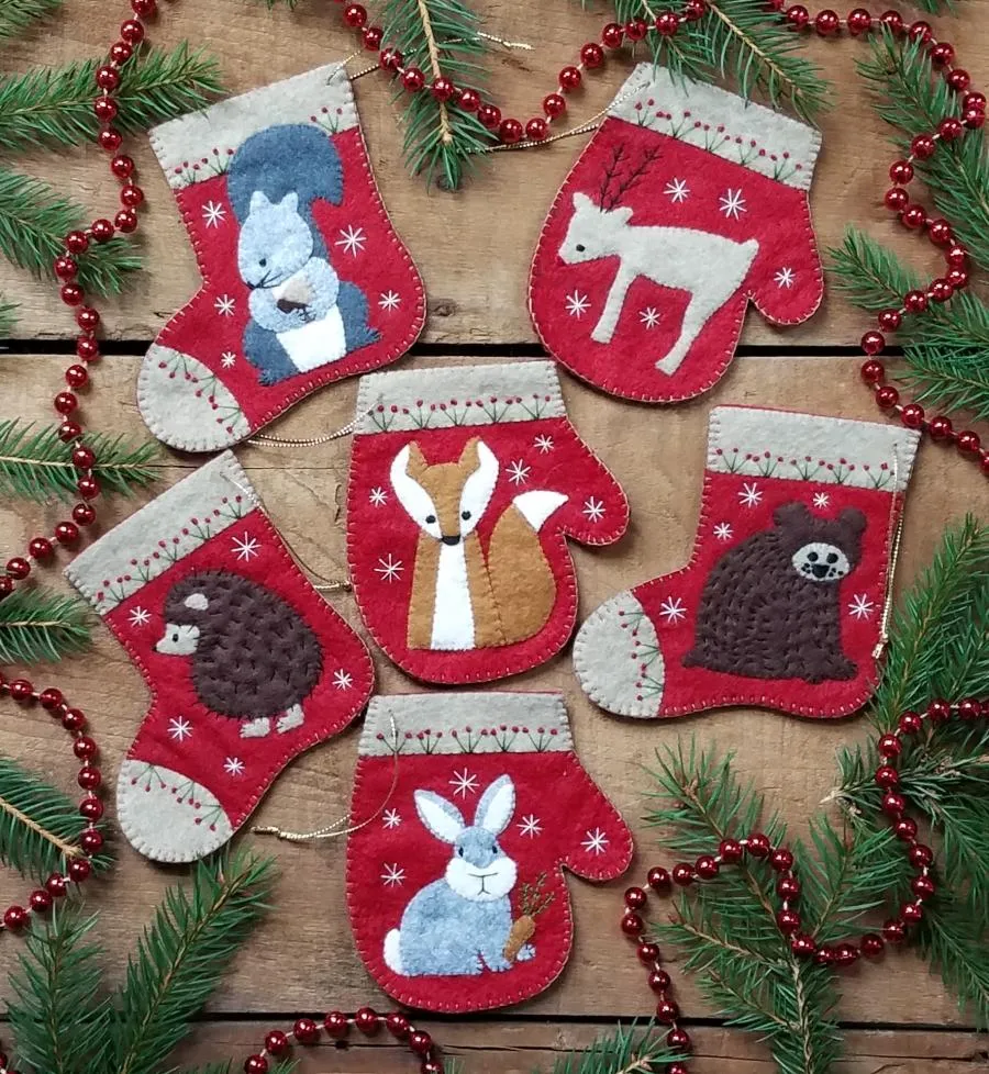 Rachel's Of Greenfield Felt Ornament KIT, Christmas Critters