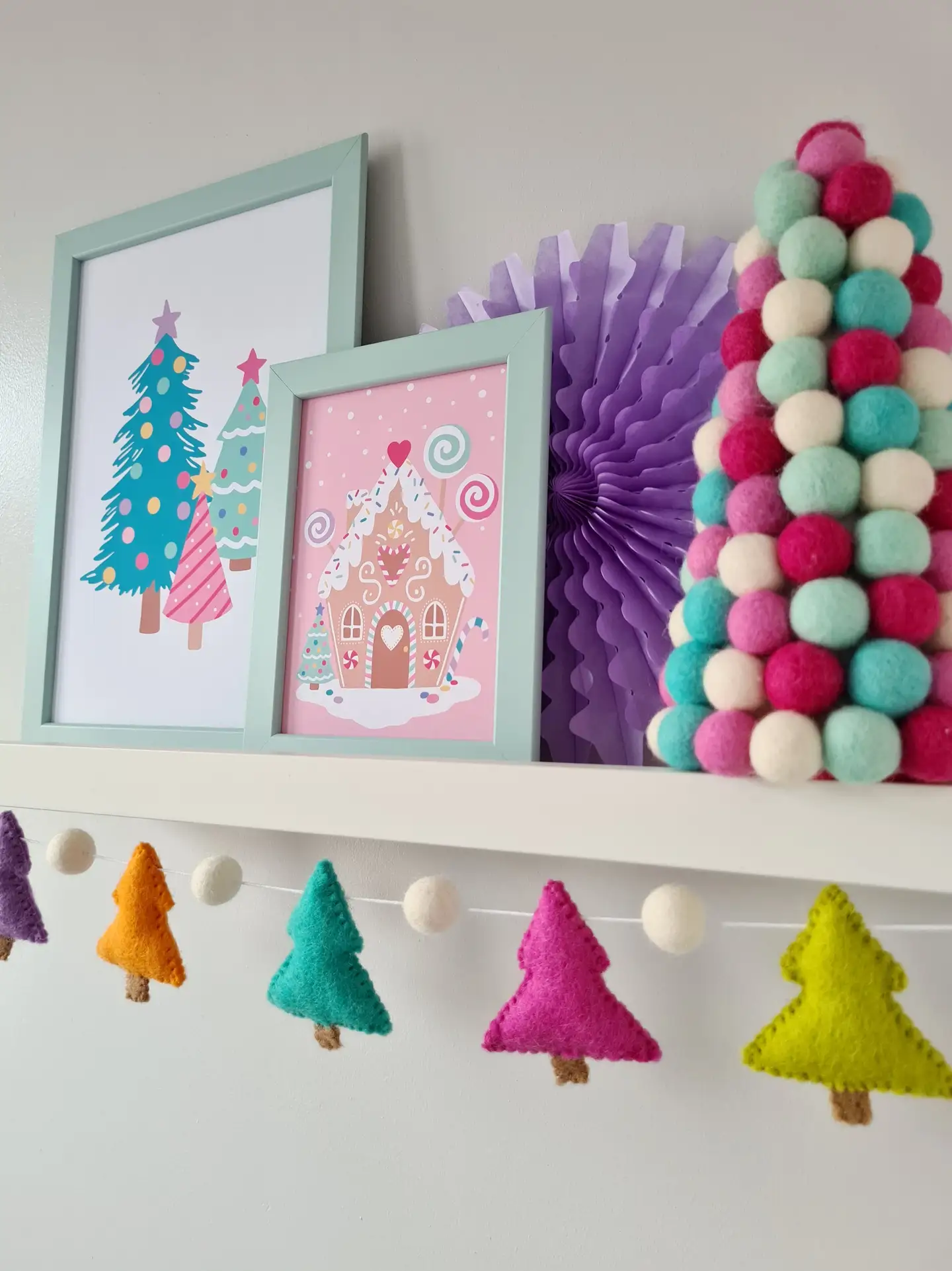 Rainbow Christmas Garland Rainbow Lights Felt Garland By Tik Tak Design