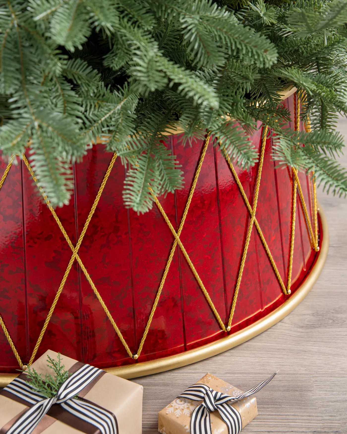 Red Drum Christmas Tree Collar | Balsam Hill