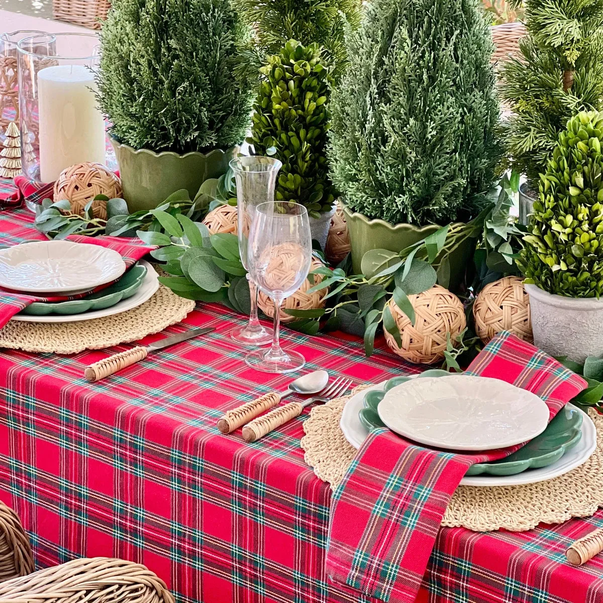 Red Tartan Tablecloth - Decor Mantra