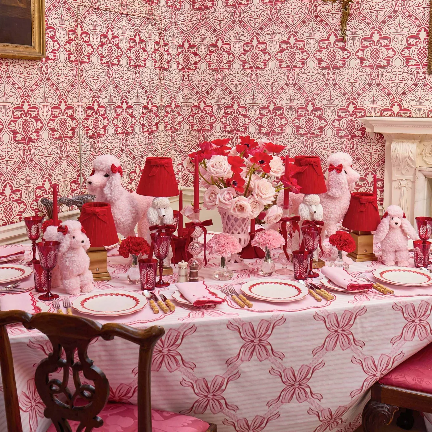 Red Velvet Bow Lampshade | Mrs. Alice | Mrs. Alice